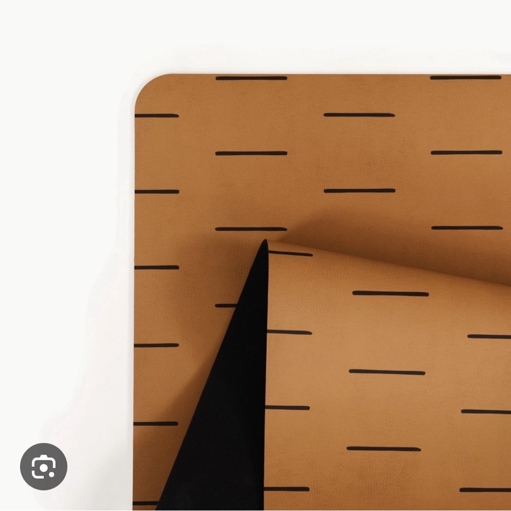 Leather-Look Home Mat in Tan with Black Accents